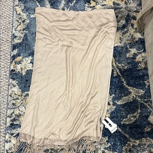 Nine West Beige Scarf with Fringe